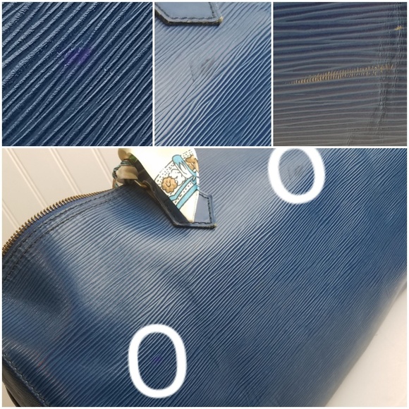 AUTHENTIC LOUIS VUITTON SPEEDY 40 EPI Blue Handbag - Picture 7 of 8